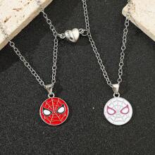 bandai 2pcs/Set Superhero Spider Necklace Fashion Couple Necklace Valentine Day Gift For Best Friend