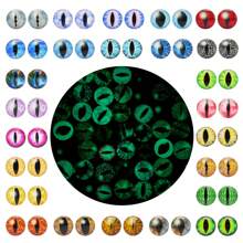 Glow In The Dark Animal Eyes Cabochons - 20 Pairs Mixed Glass Eyes For DIY Crafts, Toys (Dragon, Snake, Lizard, Owl)
