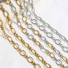 1 Meter 304 Stainless Steel Oval Clip Clasp Chain Vacuum Oven Internal Plating 18k Gold Jewellery Chain DIY Fashion Metal Chain Accessories - Chain - View 2