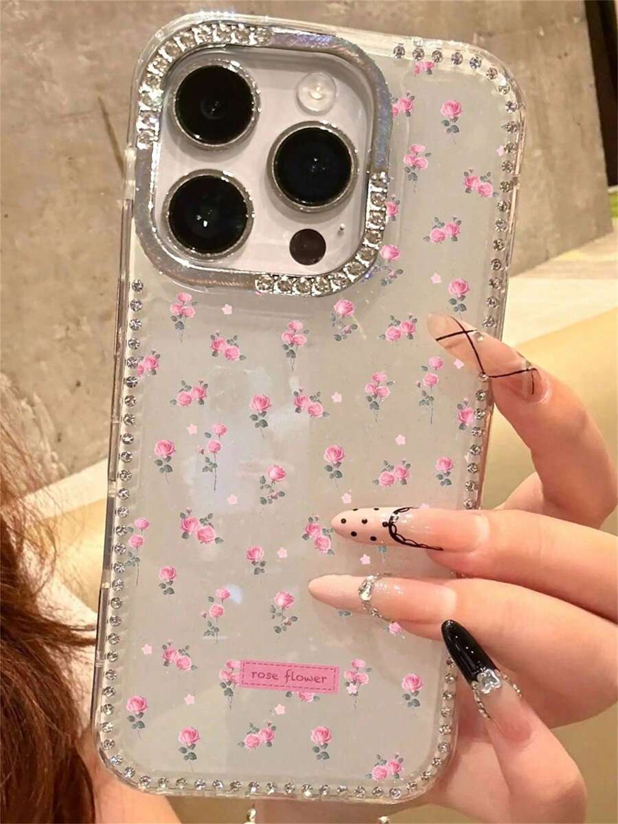 Luxury Fun Cartoon Full Screen Laser Cat Rhinestone Phone Case Compatible With IPhone 17 Pro Max 16 Pro Max 15 Pro Max 14 Pro Max 13 Pro Max 12 Pro Max 17 Pro 16 Pro 15 Pro 14 Pro 13 Pro 12 Pro 16 15 14 12 13 11 Soft Shockproof Back Cover - Floral Tulips - View 1