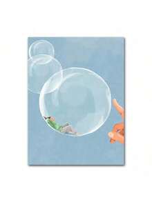 1pc Minimalist Daily Life Wall Art Canvas Prints Girl Read Book Balloon Poster Cup Painting Abstract Pictures For Living Room Decor Optional Frame ﻿ - Multicolor - View 8