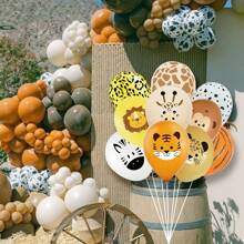 10 Stück Dschungel-Tier Latex-Ballons in leuchtenden Mischfarben, Tiger, Löwe, Giraffe & mehr für Geburtstagsdekoration, Raumdekoration, Wanddekoration, Partyartikel, Sommer-Geschenke, Hochzeit, Strandpartys, Einschulung, Schulbedarf