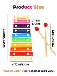 Xilofono colorato in legno per bambini - Giocattolo musicale educativo Montessori, strumento a percussione a 8 note con bacchette, ideale per bambini da 0 a 3 anni, regalo perfetto per Ognissanti, Natale, compleanni
