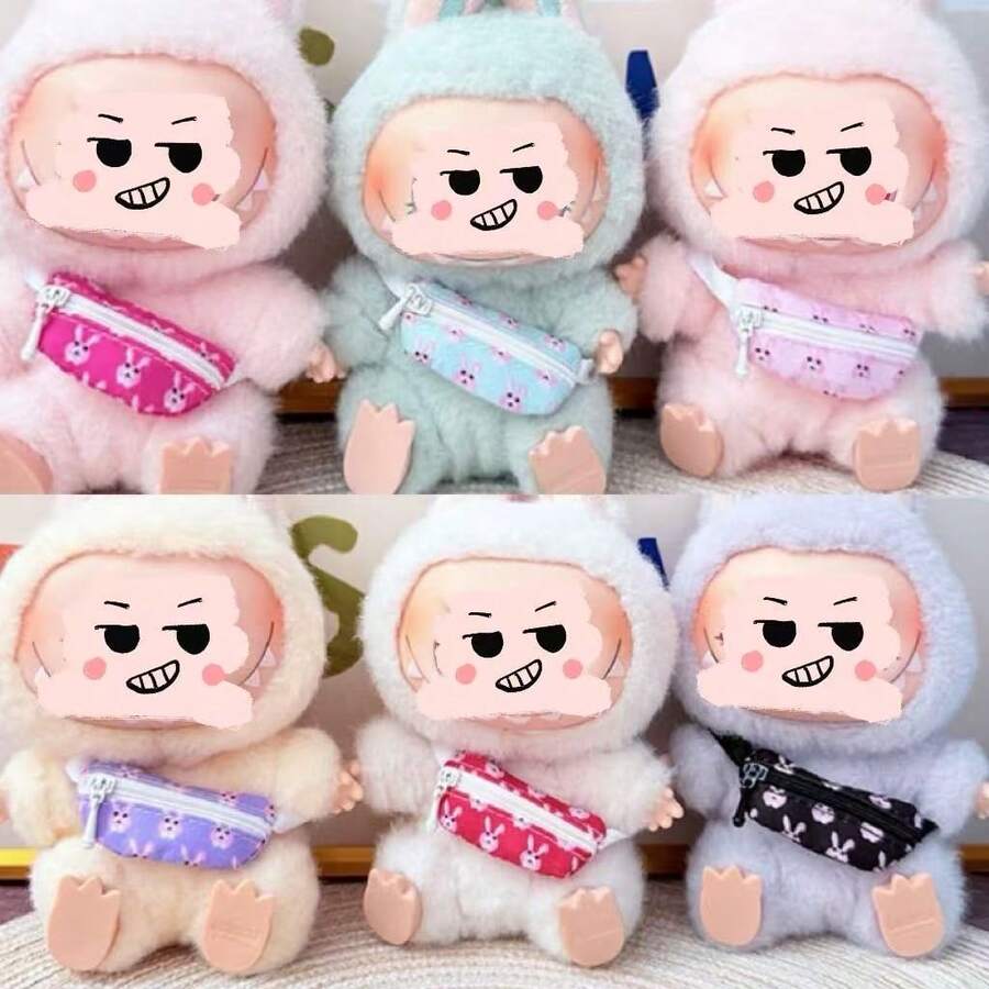 （仅限包袋饰物）适用于拉布布玩偶饰物、17 厘米拉布布玩偶雕像、Labobo 毛绒玩偶、LBB 包袋配件斜挎胸包饰物、时尚兔子包袋配件