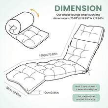 Outdoor Folding Lounger Chair Cushion Recliner Rocking Chair Sofa Mat Chair Cushion For Yard Patio Beach Pool Deck For Outdoor Folding Chaise Lounge Chair Cushion For Beach Sunbathing Patio - 橄欖綠 - 查看 2
