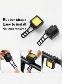 1 pezzo Mini luce anteriore e posteriore per bicicletta multifunzionale in ABS, ricaricabile USB, alta luminosità, adatta per ciclismo, escursionismo e campeggio all aperto
