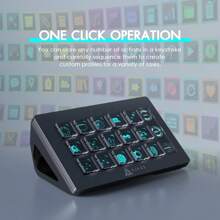 Stream Studio Controller ATTACK SHARK * A.JAZZ AKP153 Stream Studio Controller Keypad Type-C Wired With 15 Macro LCD Key&1 Side Screen Display Detachable Stand