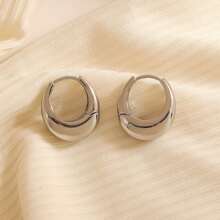 Pendientes elegantes tipo aro grueso de estilo sencillo y elegante, aptos para uso diario o en fiestas (sin caja)
