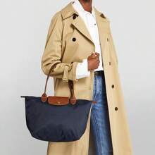 Dumpling Portable Nylon Shoulder Bag, Fashionable Makeup Clothing Storage For Girls, Large Capacity, Commuter Crossbody Bag - 藏蓝色 - 查看 3