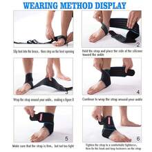 Ankle Support Adjustable Ankle Brace Breathable Nylon Material Elastic And Comfortable,1 Size Fits All, Suitable Sports (Blue 1) - 藍色 1 - 查看 6