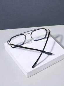 Men's Summer Pilot Clear Lens Glasses, Suitable For Computer, TV, Gaming, And Smartphone Use, Transparent Lenses To Protect Eyes From Visual Fatigue