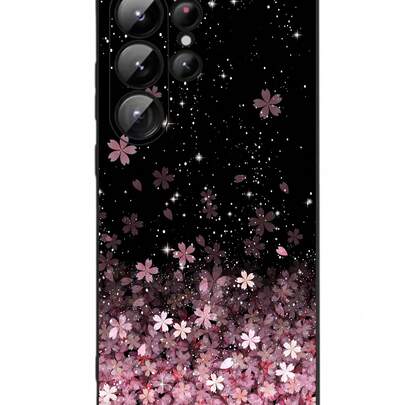 حافظة هاتف بنمط زهري أسود لامع ومزخرف، مقاومة للسقوط والانزلاق، متوافقة مع Galaxy A04e/A05s/A13/A14/A15/A34/A35/A50/A52/A53/A54/S21/S22/S23/S24/S25/S25Ultra، مقاومة للماء والصدمات والخدش، هدية عيد المرأة للفتيات، هدية للربيع والذكرى السنوية، الإصدار الدولي وليس المحلي