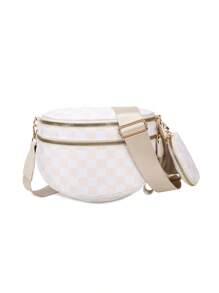 2025 New Fashion Plaid Coin Purse Large Capacity Shoulder Bag Versatile Lightweight Messenger Bag