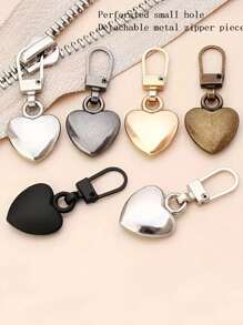 20/15/10/5/3/1 Heart-Shaped Zipper, Quick Installation Zipper Assistant, Detachable Zipper Head, Detachable Zipper Handle For Handbags, Jackets, Jackets, Suitcases - Simple Spare Metal Accessories, Small Gifts, Gifts For Her, Valentine's Day