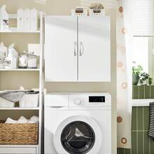 ¡RecomendadoSoBuy Armario de Pared para Baño Flotante Gabinete Alacena de Almacenamiento Muebles para Baño y Lavandería Organizador Gabinete de Despensa para Cocina(Blanco Sin línea de Cuchillo BZR200-W)¡Top de Temporada - Blanco - Ver 7