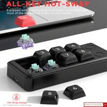 MKESPN MKESPN Portable USB Wired Mini Numeric Keyboard 8 Keys Hot Swappable Number Keypads RGB Backlit Programming Wired Gaming Keyboard For Win7/8/10/XP