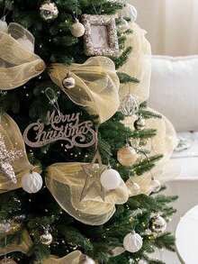 1 Roll, 900cm Christmas Decorative Ribbon, Christmas Party Decor Streamer, DIY Christmas Tree Decoration Ribbon, Tulle Bow Hanging Ornament, Suitable For Christmas Tree Decor, Home Decor, Room Decor, Bedroom Decor, New Year Decor, Christmas Decorations, Holiday Party Decor, Christmas Party Supplies, Christmas Themed Holiday Hanging Decor, Party Favors, Happy New Year, Christmas Gifts, Christmas Decorations, Christmas Event Party Supplies, Gifts For Friends And Family Winter Christmas Decorations Home Christmas Gifts Christmas Decor - Multicolor - View 9