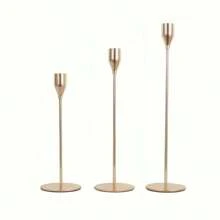 3pcs/30pcs Set Cone Candle Holders, Black, Silver, Rose Gold, Gold Metal Candle Stands Suitable For Weddings, Parties, Fit Candles & LED Candles 1.91cm Thick Home Decor Halloween Decor Fall Decor Room Decor