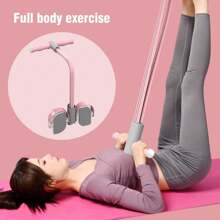 Multifunctional Pedal Resistance Rope, 6 Tube Tension Rope Pull Up Pilate Equipment Yoga Tension Rope Leg Trainer Workout Full-Body Fitness(Pink)