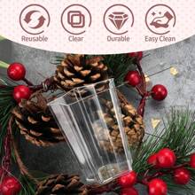 25/50/100 piezas Tazas de postre de plástico de 2,5 oz, 70ml forma de pentágono, tazas transparentes de postre para parfait, aperitivo, reutilizables, cuencos para servir postre, pudín, mousse para fiestas (5 X 6,1cm)