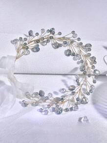 1 Stück Kristall Perlen Haarband, moderner minimalistischer Frauen Haaraccessoire, geeignet für täglichen Gebrauch, Braut, Hochzeit, Brautjungfer Haarstyling Mode Haaraccessoires klassische Haarbänder