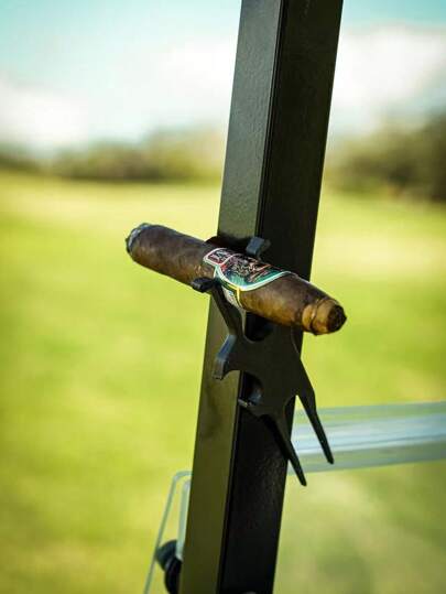 Golf Multi-Tool – Magnetic Cigar Holder For Golf Cart, Cigar Clamp, Beer Shotgun, Divot Tool And Ball Marker