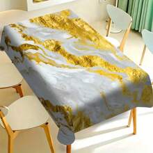 1/20 Stücke elegante goldene und weiße Marmorierung Tischdecke - luxuriöses Polyester, rechteckige Tischdecke für Zuhause, Büro oder Schreibtischnutzung, perfektes Geschenk für Feiertage, Esszimmer Dekoration
