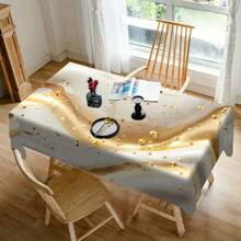 1/20 Stücke elegante goldene und weiße Marmorierung Tischdecke - luxuriöses Polyester, rechteckige Tischdecke für Zuhause, Büro oder Schreibtischnutzung, perfektes Geschenk für Feiertage, Esszimmer Dekoration