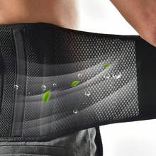 okwish Back Support Belt Back Brace Breathable Lumbar Support Lumbo Belt - Black - View 6