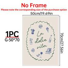 1pc LA DOLCE VITA Art Print, Italian Summer Wall Art, Italian Quote Poster, Coastal Wall Art, Euro Art Print, Aesthetic Italian Art,Canvas Wall Poster, Bedroom Living Room Hallway Decoration Gifts Birthday Graduation - Multicolor - View 26