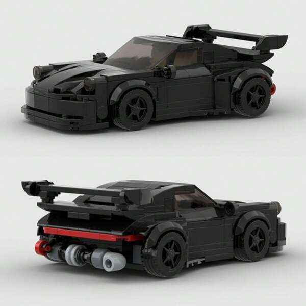 MIKEMENG Juguetes de bloques de construcción de coche de carreras de superdeportivo en negro/blanco/rojo, juguete de construcción MOC, juguetes de construcción de tecnología e ingeniería, juguetes de coches para niños y adultos, mejores regalos de colección para Halloween, Navidad y cumpleaños