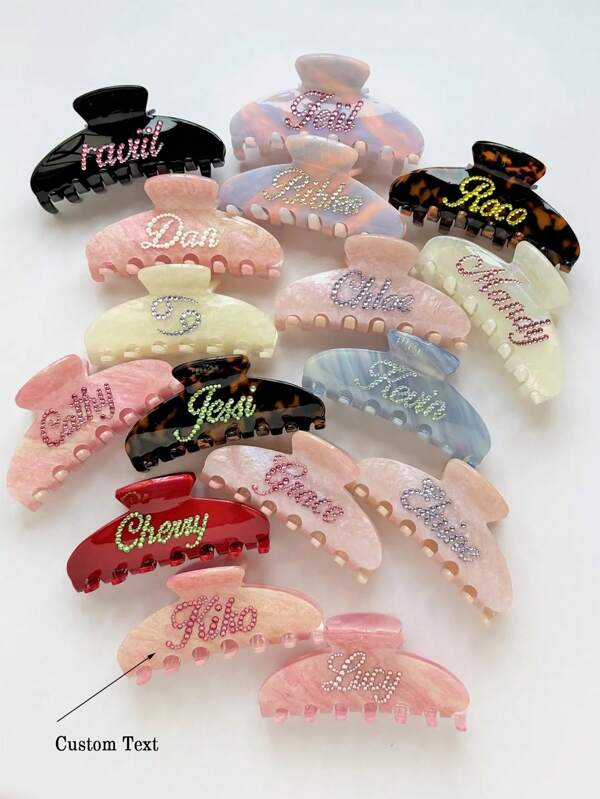 Custom Name Hair Claw Clip,Personalized Hair Decoration,Custom Name Hair Accessory,Anniversary Gift,Wedding,Bride Gift,Bridesmaid,Wife,Woman,School Supplies,Back To School,School Gift,For Office,For School,For Classroom,For Teacher Gifts,For University,For Colleague,For Dorm Rooms,For Teacher,For Boys And Girls,For Teenagers,Junior High School Students,Middle School Students,High School Senior High School Students,College Students,University Students,Freshman,Sophomore,Underclassmen,Durable,Colorful,Cute,Adorable,Funny,Kawaii,Y2K,Stylish,Unisex,Casual,Custom,Personalized,Unique,Customized,Ideal Gifts For Him,Ideal Gifts For Her,Her,Boyfriend,Girlfriend,Family,Friends,Delicate Romance, Urban Chill