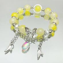 Nature-Inspired Butterfly & Water Drop Charm Bracelet, Multi-Color Sweet Minimalist Design, Suitable For Daily Wear, Perfect Gift For Friends And Family