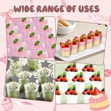 25/50/100 piezas Tazas de postre de plástico de 2,5 oz, 70ml forma de pentágono, tazas transparentes de postre para parfait, aperitivo, reutilizables, cuencos para servir postre, pudín, mousse para fiestas (5 X 6,1cm)