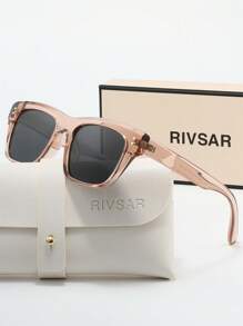 Óculos de Sol Femininos Polarizados Estilo Cat Eye Ombre da RIVSAR, Elegante para Uso Externo, Casual, Festa, Viagem, Feriados, Óculos de Sol Redondos Cat Eye, Presente de Marca Premium para Festivais, Ideal para o Dia dos Namorados, Natal, Halloween