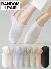 1/5 Pairs Random Spring/Summer Women Thin Solid Color Invisible Non-Slip Breathable Mesh Absorb Sweat Casual Home Sports Boat Socks - Multicolor - View 11