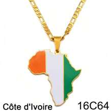 1 件 3.8 厘米嘻哈非洲地图吊坠项链首饰