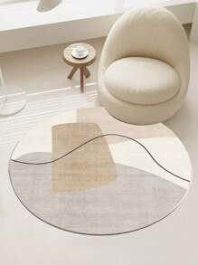 1pc Geometric Pattern Minimalist Nordic Style Area Rug, For Living Room, Study, Bedroom, Indoor Decor, Entryway - Stain Resistant Home Decor, Thick & Soft Crystal Velvet Carpet Door Mat, Washable & Non-Slip, Perfect For Modern Home Decor, Home Carpet