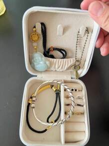 1 Stück einfache transparente Schmuckbox mit mehreren Fächern, abnehmbare Ohrringe- und Ringorganizer, reisefreundlicher staubdichter Behälter, Schubladen, Schmuckaufbewahrungsbox für Eitelkeit, Antioxidations-Schmuckbeutel, transparente Schmucktasche, tragbarer Schmuckorganizer