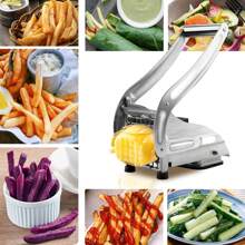 French Fry Cutter With 2 Blades, Stainless Steel Professional French Fry Cutter, French Fry Slicer, French Fry Cutter For Pressed Fries, Multifunctional Vegetable And Fruit Slicer Kitchen Tool, Holiday Gift
