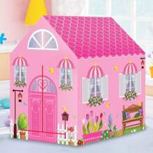 Carpa de juego Casa Rosa, Carpa de Casita Pequeña, Carpa Casa de Juego Rosa para Juegos de Roles, Apta para Interiores y Exteriores, Adecuada para Niñas y Niños, Mejor Regalo