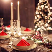 12pcs/Set Red Satin Dinner Napkins,18"X18", Soft & Silky Cloth Napkins Decor, Suitable For Christmas, Holidays, Weddings, Parties, Thanksgiving - Multicolor - View 7