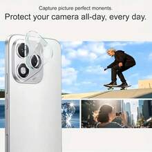 2片防爆玻璃相機鏡頭保護貼，相容於 Honor 400 Lite/400 Pro/400 600、600pro/600lite，3D 全方位保護設計，防刮、易安裝、高畫質成像、表面光滑、防指紋、防眩光，附防指紋塗層 - 無色 - 查看 7