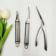 2PCS不锈钢剥虾机实用虾皮钳开虾机剥皮虾小龙虾厨房工具虾线刀海鲜火锅厨房专用虾线剥虾背工具方便实用小工具