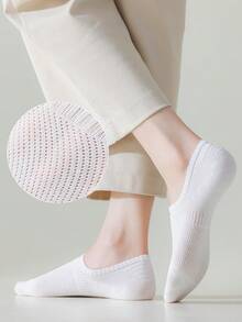 1/5 Pairs Random Spring/Summer Women Thin Solid Color Invisible Non-Slip Breathable Mesh Absorb Sweat Casual Home Sports Boat Socks - Multicolor - View 6