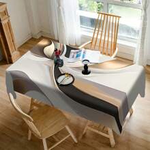 1 / 20 piezas Mantel moderno de lujo, mantel con diseño de rayas de múltiples colores, cubierta de mesa rectangular de poliéster, lavable a máquina, perfecto para decoración de primavera y verano, fiestas, cocina y uso al aire libre - regalo ideal para inauguración de casa y días festivos