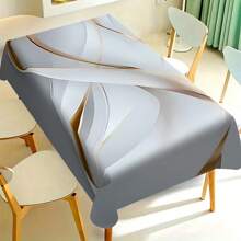 1 / 20 piezas Mantel moderno de lujo, mantel con diseño de rayas de múltiples colores, cubierta de mesa rectangular de poliéster, lavable a máquina, perfecto para decoración de primavera y verano, fiestas, cocina y uso al aire libre - regalo ideal para inauguración de casa y días festivos