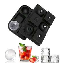 1 pieza Molde de cubitos de hielo de silicona, artículos de cocina, utensilios de cocina, bandejas de cubitos de hielo, bandejas de cubitos de hielo de silicona fáciles de soltar y flexibles de 6 cubitos con tapa extraíble resistente a derrames, para congelador