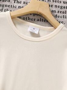 Young Girl Casual Cute Cartoon Print Short Sleeve T-Shirt, Summer - Beige - View 4