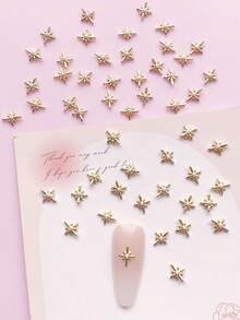 30 Stücke Legierungsmaterial kleine Größe Stern Design Nagelkunst Dekoration, Punkt Kunstperle Stil, japanischer Y2K Stil, minimalistisches DIY, Nägel Produkte, Nägel Zubehör